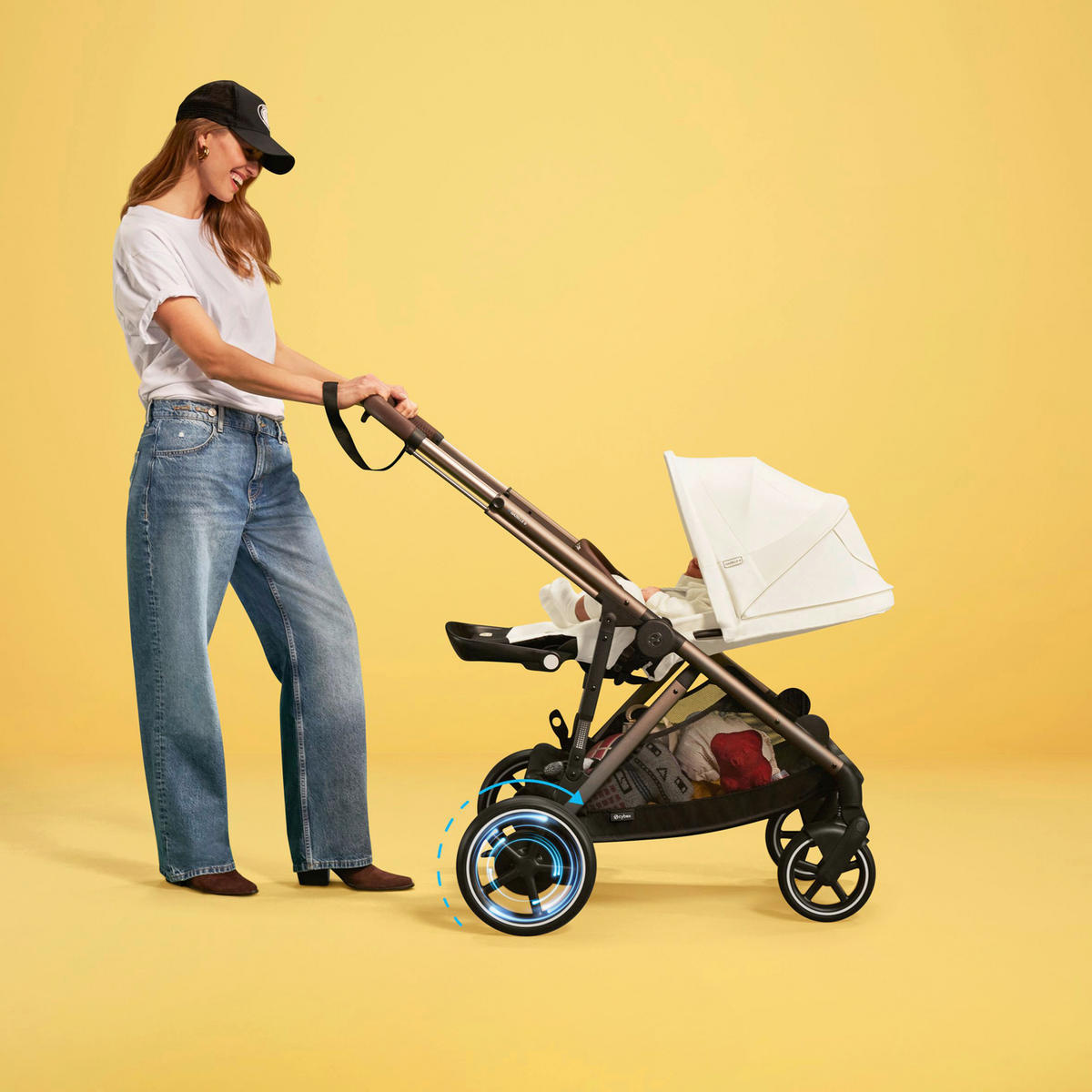 KINDERWAGEN E-GAZELLE S  - Taupe, Design, Kunststoff/Metall (94.5/66/100cm) - Cybex