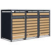 MÜLLTONNENBOX - Anthrazit/Braun, KONVENTIONELL, Metall (80/116/200cm) - Ambia Garden