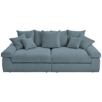 BIGSOFA in Cord Blaugrau  - Blaugrau/Schwarz, Design, Kunststoff/Textil (260/90/140cm) - Ambia Home