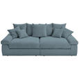 BIGSOFA  in Cord Blaugrau  - Blaugrau/Schwarz, Design, Kunststoff/Textil (260/90/140cm) - Ambia Home