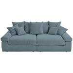BIGSOFA in Cord Blaugrau  - Blaugrau/Schwarz, Design, Kunststoff/Textil (260/90/140cm) - Ambia Home