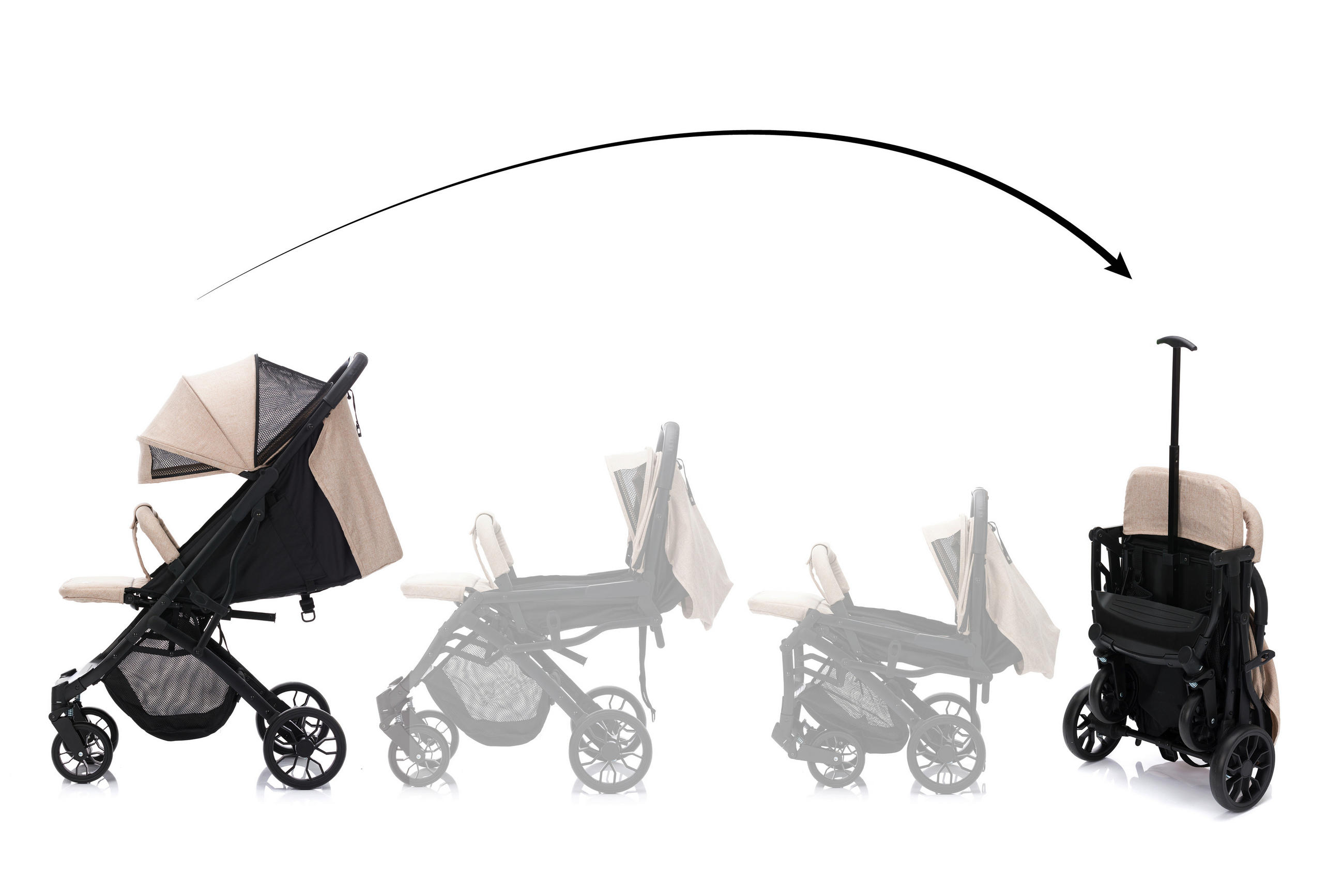 BUGGY Styler Elite  - Sandfarben/Schwarz, Basics, Textil/Metall (105/70/51cm) - Fillikid