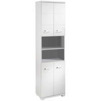 HOCHSCHRANK 50/192/31,5 cm  - Chromfarben/Weiß Hochglanz, MODERN, Holzwerkstoff/Kunststoff (50/192/31,5cm) - MID.YOU