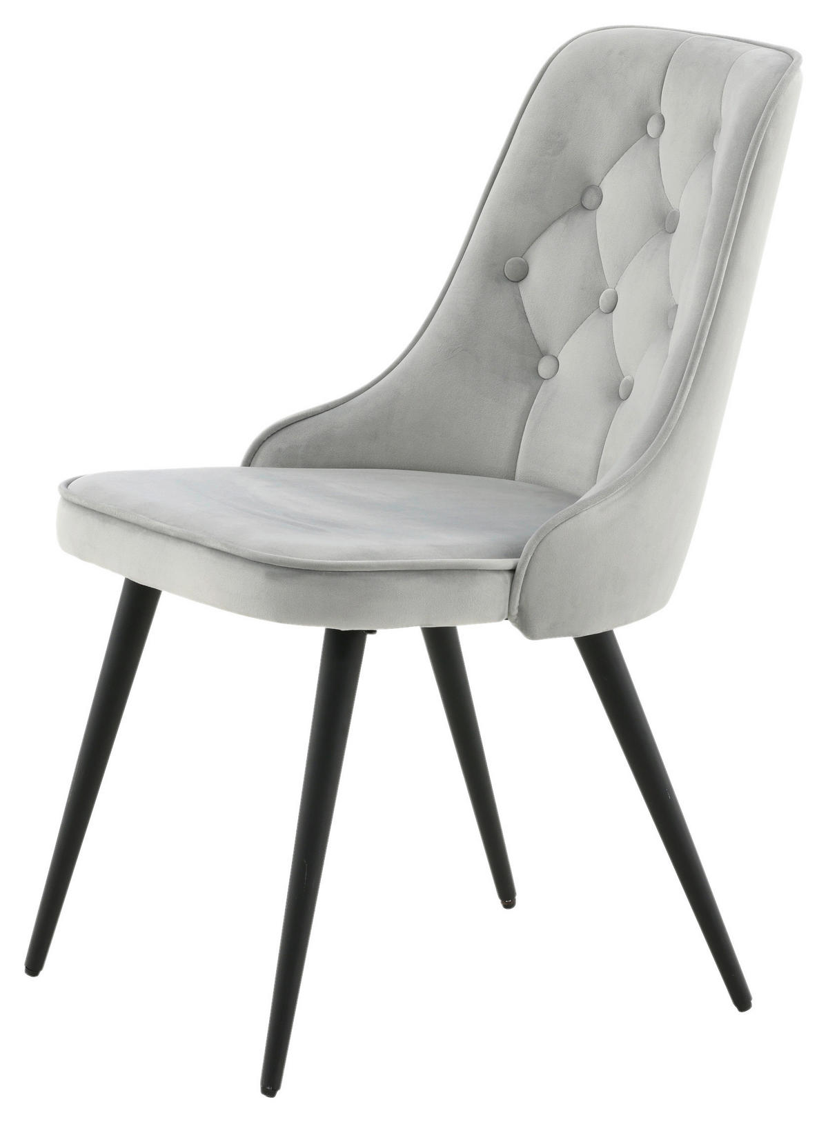STOLSET 2 styck stål sammet  - ljusgrå/svart, Design, metall/textil (50/88,5/66cm) - Livetastic