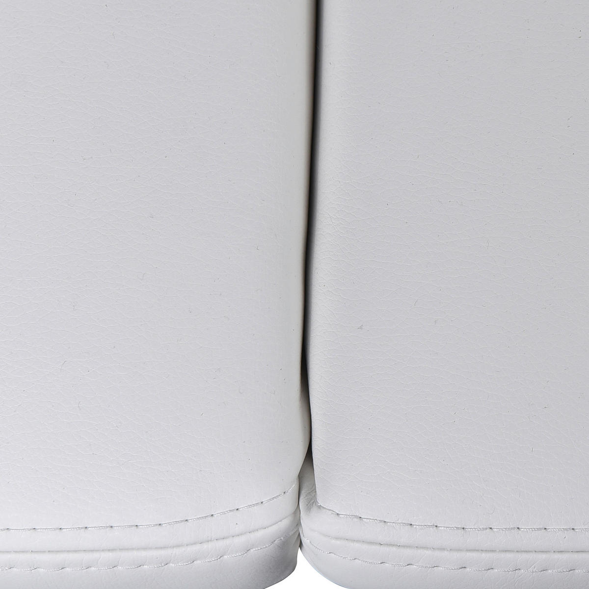 3-SITZER-SOFA in Lederlook Weiss  - Weiss/Grau, Design, Textil/Metall (218/78/88cm) - MID.YOU