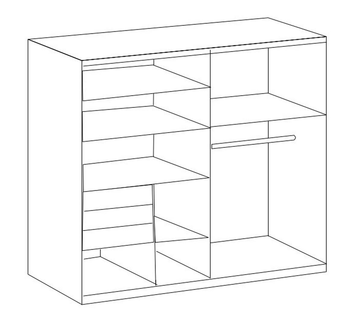 SCHWEBETÜRENSCHRANK in Graphitfarben, Schwarz  - Schwarz/Graphitfarben, Modern, Glas/Holzwerkstoff (180/198/65cm) - Boxxx