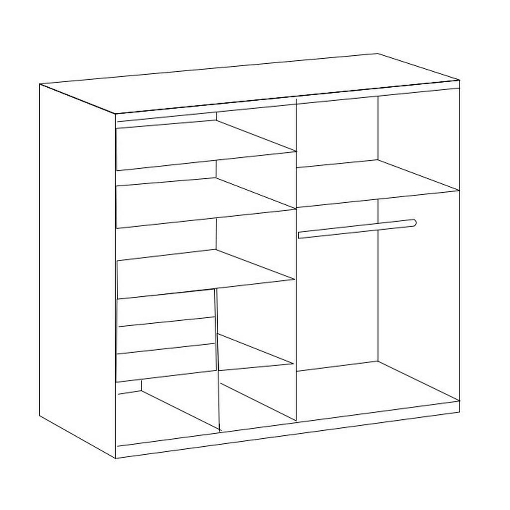 Thumbnail - Boxxx Schwebetürenschrank, Graphit, Schwarz, Metall, 4 Fächer, 3 Schubladen, 180x198x65 cm, BQ - Bündnis für Qualität, M...