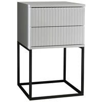 NOĆNI ORMARIĆ bijela, crna   - bijela/crna, Moderno, drvni materijal/metal (40/65/38,5cm) - Livetastic