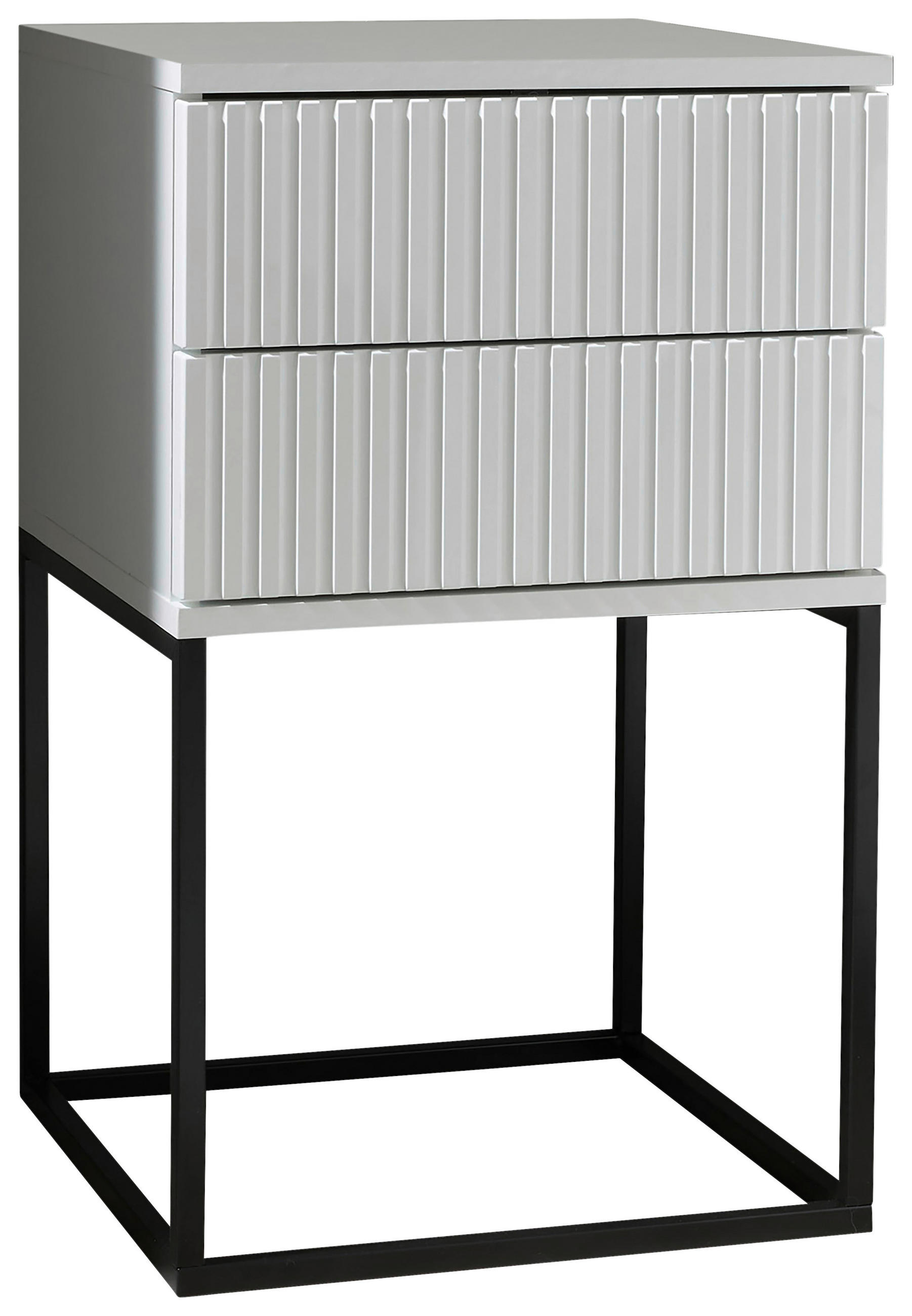 Livetastic Nachtschrank Schwarz, Weiß 40x65x38.5 cm