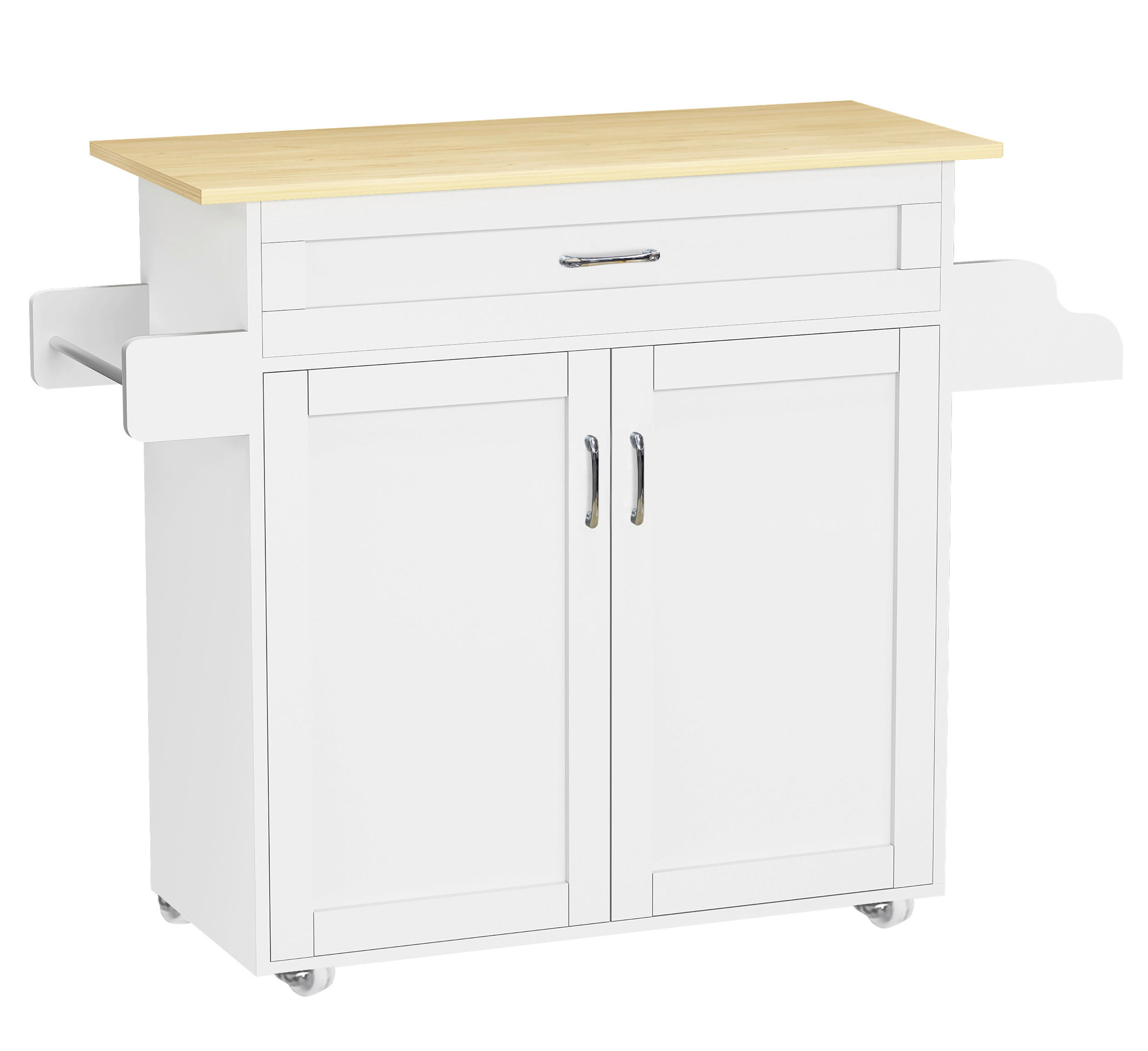 SERVERINGSVAGN i vit, honungsek  - vit/honungsek, Basics, metall/trämaterial (114/89/39cm) - MID.YOU