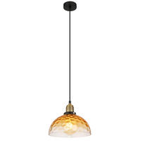 HÄNGELEUCHTE 25/25/120 cm    - Klar/Messingfarben, Basics, Glas/Metall (25/25/120cm) - Globo