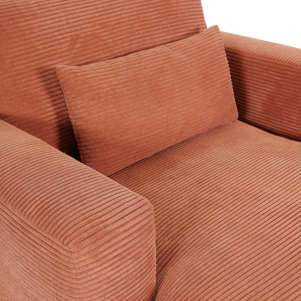 XXL-SESSEL in Cord Orange  - Schwarz/Orange, Romantik / Landhaus, Kunststoff/Textil (120/67/140cm) - Landscape