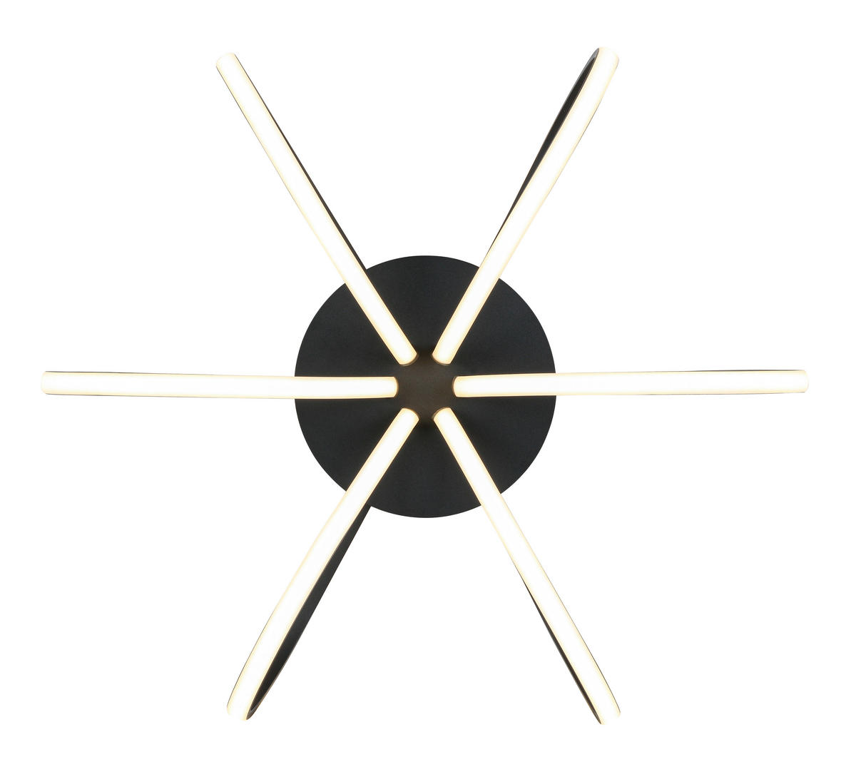 DECKENLEUCHTE  55/22 cm    - Schwarz, Trend, Kunststoff/Metall (55/22cm) - Collett's Monde