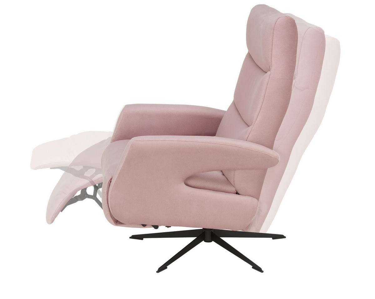 RELAXSESSEL in Textil Rosa  - Schwarz/Rosa, Design, Textil/Metall (75/106/89cm) - Welnova