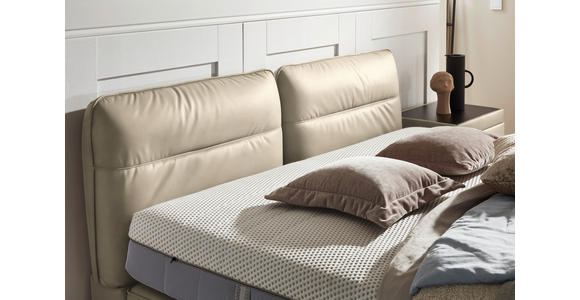 BOXSPRINGBETT 160/200 cm in Beige - Beige/Schwarz, Design, Textil/Metall (160/200cm) - Johann Jakob