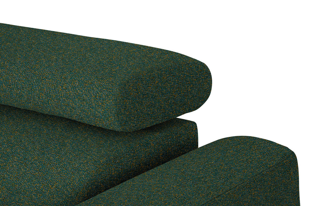 ECKSOFA in Struktur Grün  205/280 cm  - Schwarz/Grün, Design, Textil/Metall (205/280cm) - Xora
