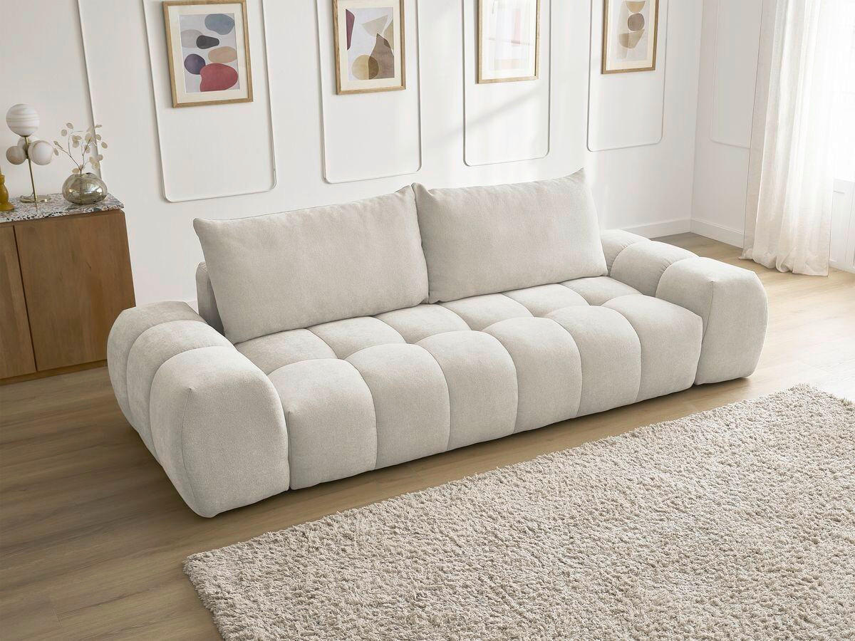 3-SITZER-SOFA EVEREST Struktur Beige  - Beige/Schwarz, MODERN, Kunststoff/Textil (278/90/115cm)