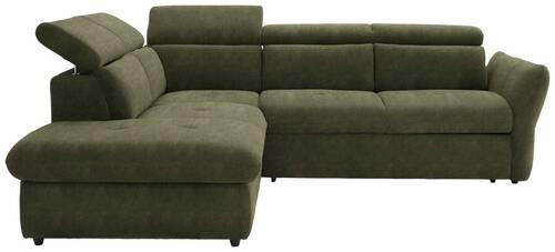ECKSOFA in Mikrofaser Grün  224/254 cm  - Schwarz/Grün, Design, Kunststoff/Textil (224/254cm) - Stylife