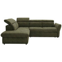 ECKSOFA in Mikrofaser Grün  224/254 cm  - Schwarz/Grün, Design, Kunststoff/Textil (224/254cm) - Stylife