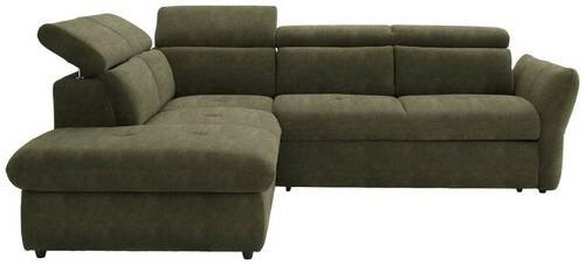 ECKSOFA in Mikrofaser Grün  224/254 cm  - Schwarz/Grün, Design, Kunststoff/Textil (224/254cm) - Stylife