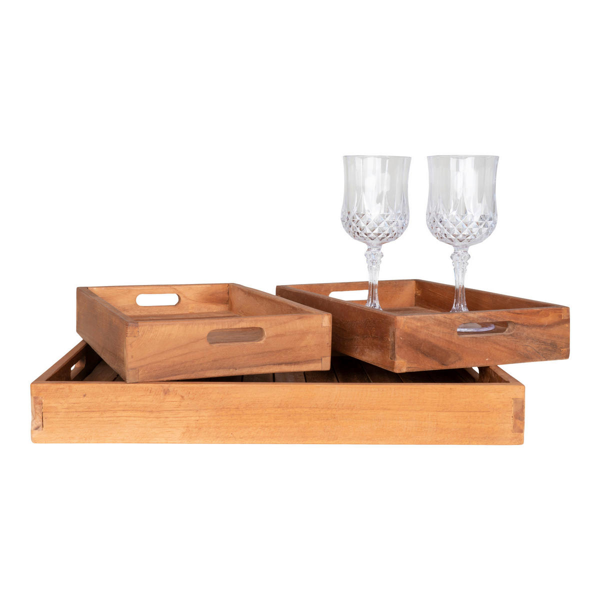 SERVERINGSBRICKA SET  38/58 cm   - ljusbrun, Design, trä (38/58cm)