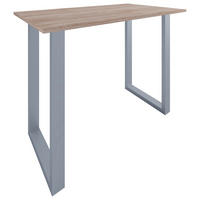 BARTISCH rechteckig Silberfarben, Sonoma Eiche  - Silberfarben/Sonoma Eiche, KONVENTIONELL, Holzwerkstoff/Metall (140/102/80cm)
