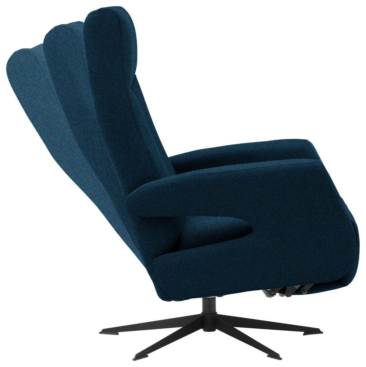 RELAXSESSEL in Textil Dunkelblau  - Schwarz/Dunkelblau, Design, Textil/Metall (74/105/82cm) - Welnova