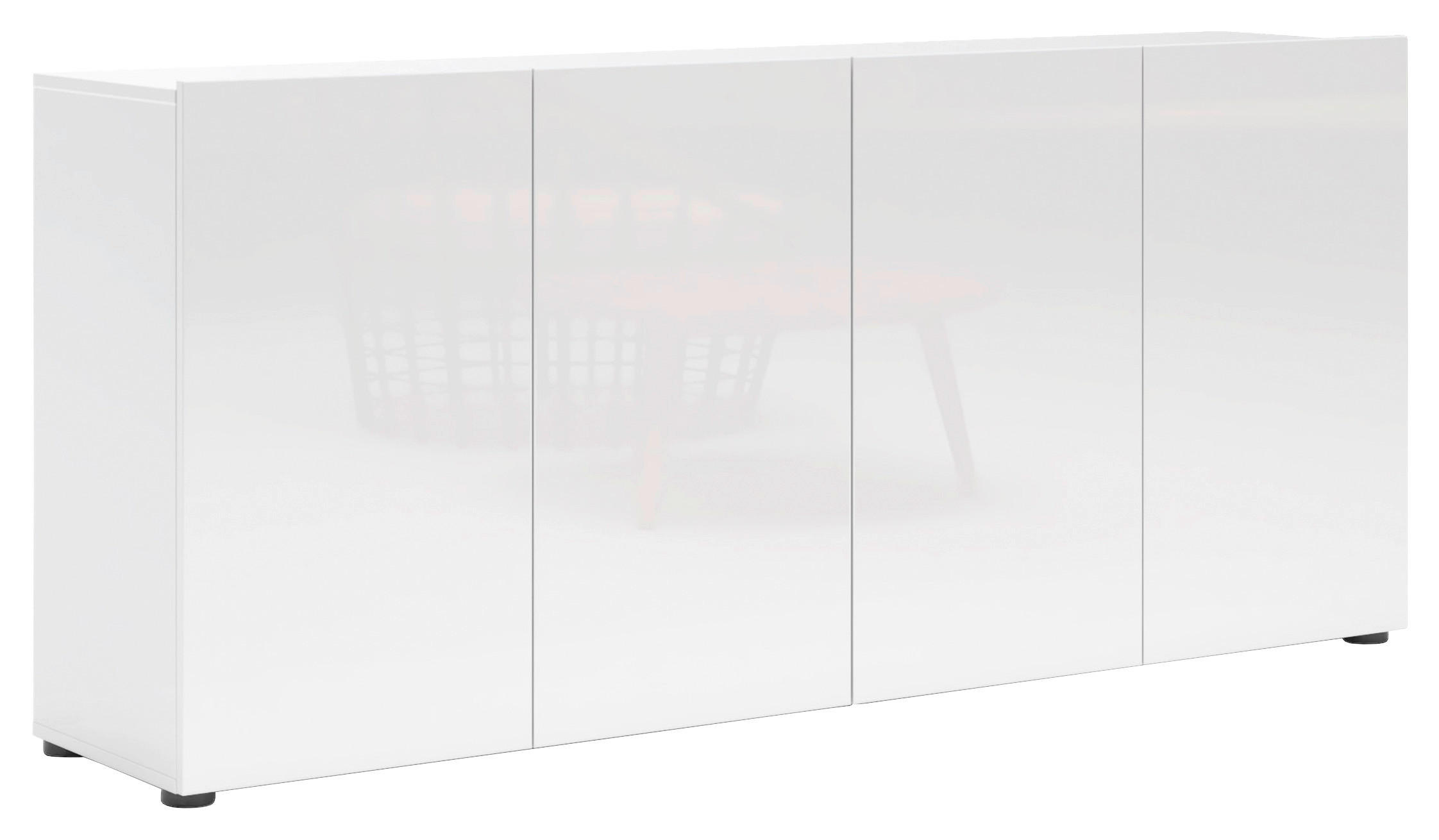 SIDEBOARD  in 180/79/38 cm  - Weiß Hochglanz/Schwarz, Design, Holzwerkstoff/Kunststoff (180/79/38cm) - home24