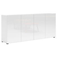 SIDEBOARD 180/79/38 cm Weiss Hochglanz  - Weiss Hochglanz/Schwarz, Design, Holzwerkstoff/Kunststoff (180/79/38cm) - home24