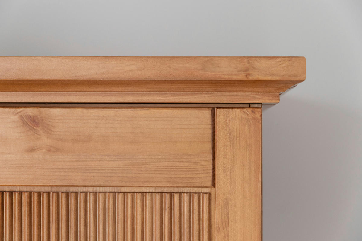 KLEIDERSCHRANK 129/213/63 cm,  in Eichefarben, 2 Tür(en)-türig  - Eichefarben/Silberfarben, KONVENTIONELL, Holz/Metall (129/213/63cm) - Linea Natura