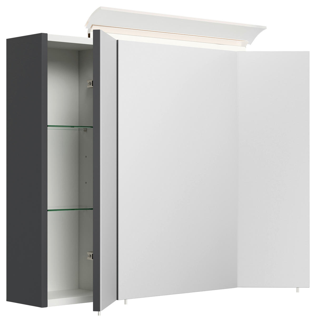 SPIEGELSCHRANK 80/62/17 cm  - Graphitfarben, MODERN, Glas/Holzwerkstoff (80/62/17cm) - MID.YOU