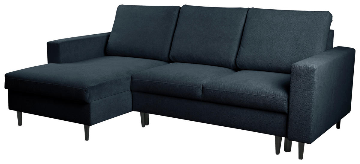 ECKSOFA in Struktur Anthrazit  - Anthrazit/Schwarz, Modern, Holz/Kunststoff (145/230cm) - MID.YOU