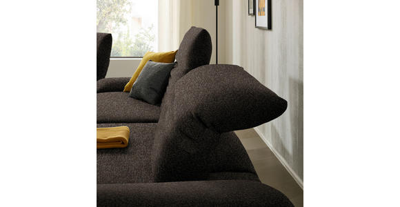 ECKSOFA  in Bouclé Dunkelbraun  280/170-195 cm  - Dunkelbraun/Schwarz, Design, Textil/Metall (280/170-195cm) - Dieter Knoll