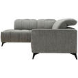 ECKSOFA Dunkelgrau Chenille  - Dunkelgrau/Schwarz, Design, Textil/Metall (214/293cm) - Xora