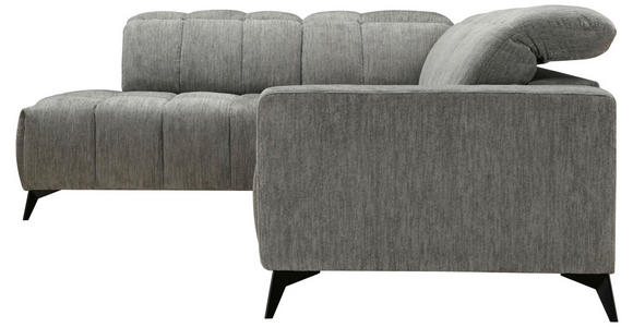 ECKSOFA Dunkelgrau Chenille  - Dunkelgrau/Schwarz, Design, Textil/Metall (214/293cm) - Xora