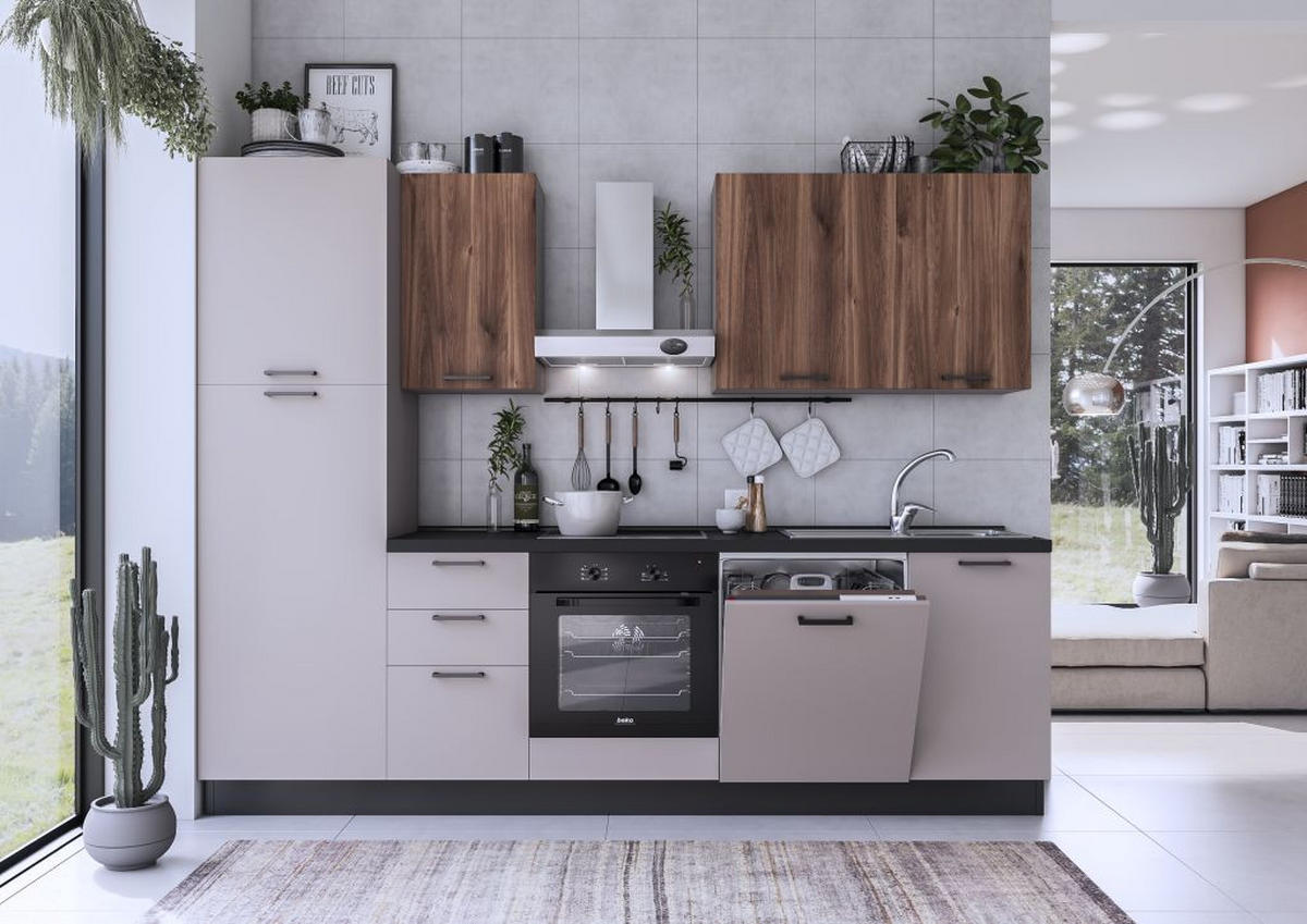 BLOK KUHINJA S APARATIMA   - Moderno, drvni materijal (270cm)