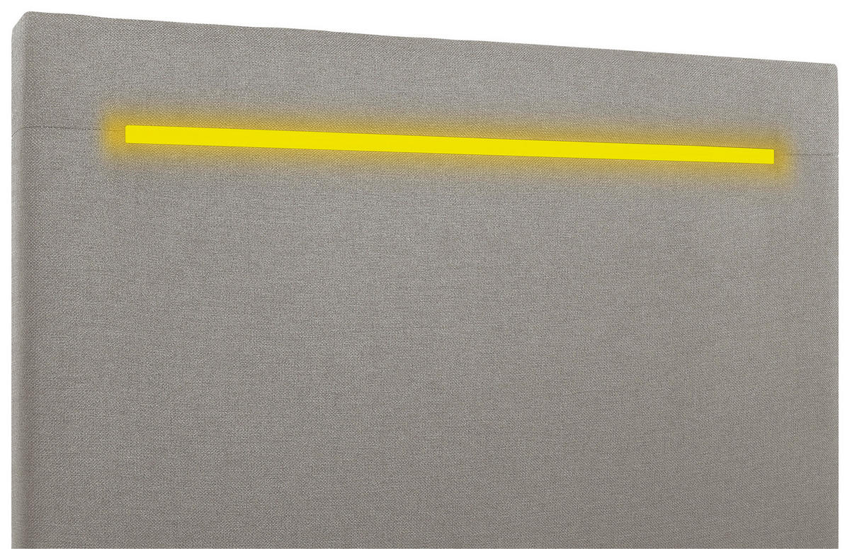 BOXBETT 100/200 cm,  in Beige, Bettkasten, Topper, Kopfteilbeleuchtung,  - Beige/Schwarz, MODERN, Kunststoff/Textil (100/200cm) - MID.YOU