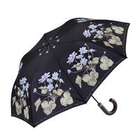 REGENSCHIRM Blue Anemone  - Schwarz/Dunkelblau, Basics, Holz/Textil (105cm)