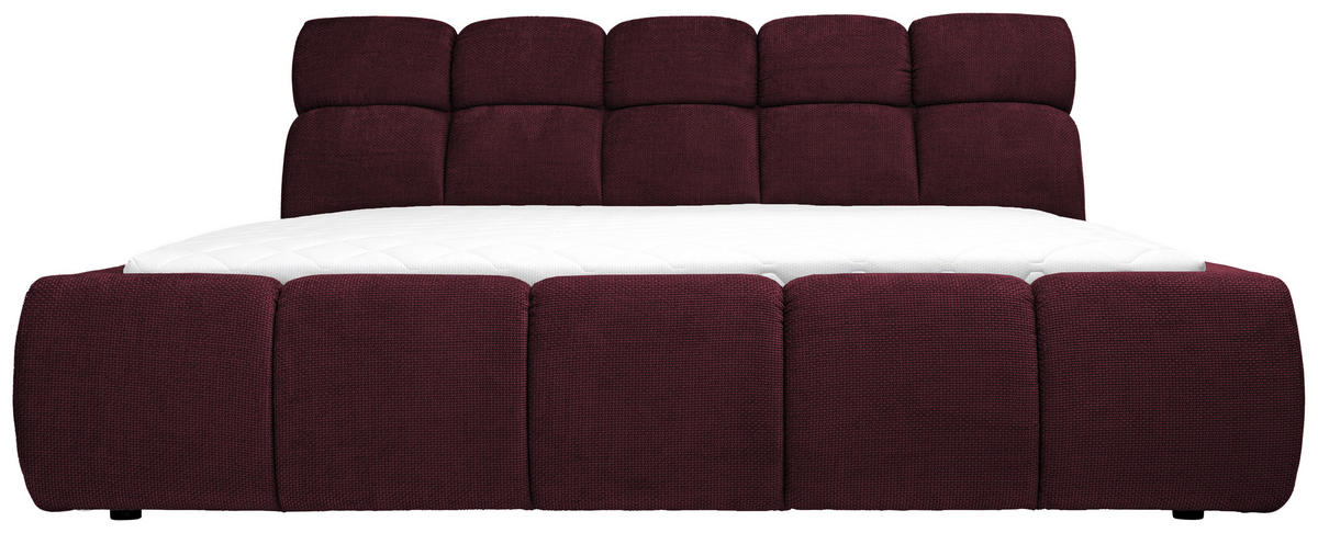 POLSTERBETT 140/200 cm  in Bordeaux  - Bordeaux/Schwarz, Design, Kunststoff/Textil (140/200cm) - Esposa