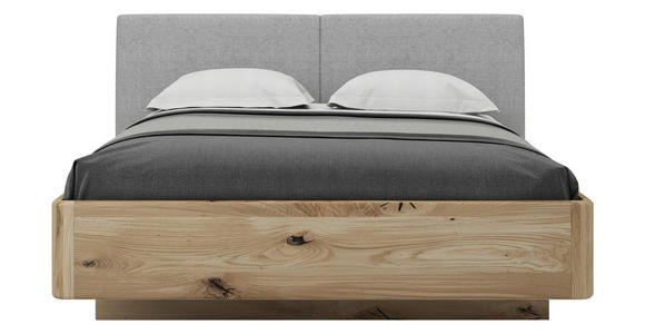 BETT 160/200 cm in Eichefarben, Grau - Eichefarben/Grau, Natur, Holz/Textil (160/200cm) - Valnatura