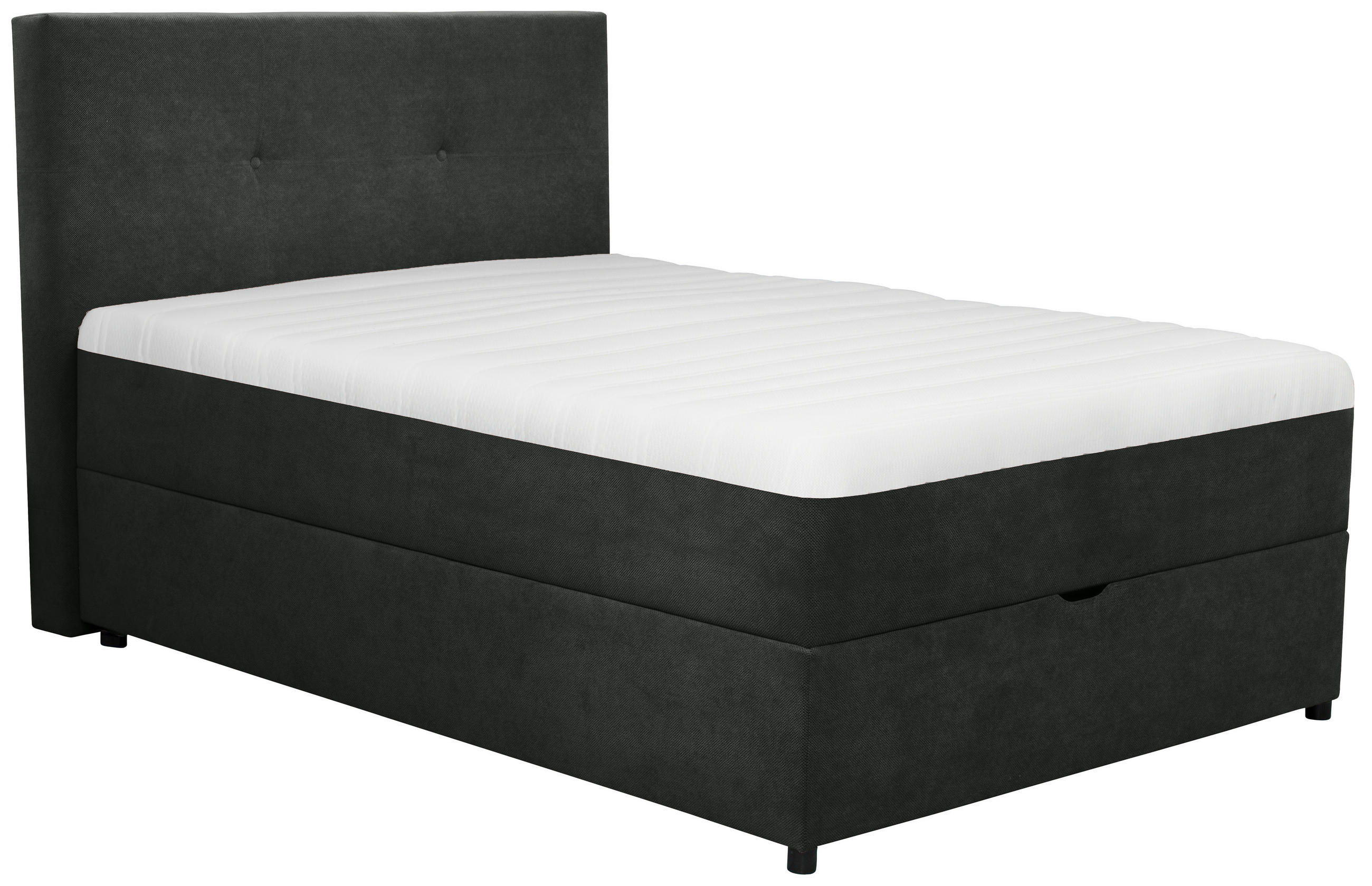 BOXBETT 120/200 cm  in Schwarz  - Schwarz, KONVENTIONELL, Kunststoff/Textil (120/200cm) - Carryhome