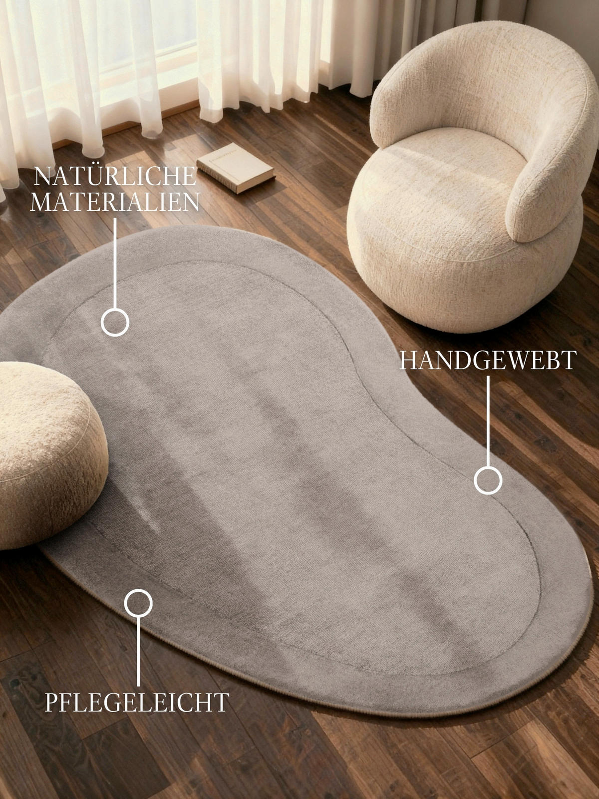 WOLLTEPPICH 125/200 cm 1812 Grau organisch  - Grau, Basics, Textil (125/200cm) - Villeroy & Boch