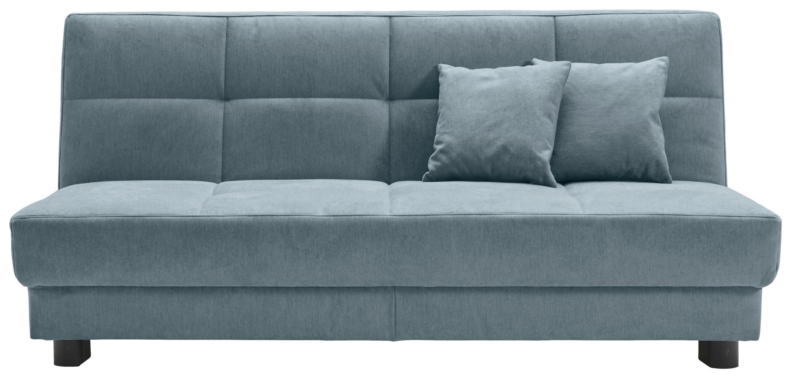 SCHLAFSOFA Mikrovelours Hellblau  - Schwarz/Hellblau, KONVENTIONELL, Textil/Metall (185/85/100cm) - Carryhome
