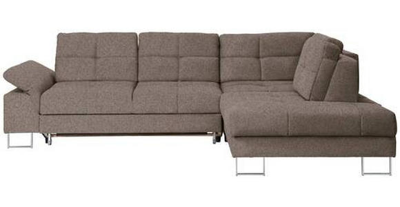 ECKSOFA in Flachgewebe Braun  - Braun, Design, Textil/Metall (296/229cm) - Novel