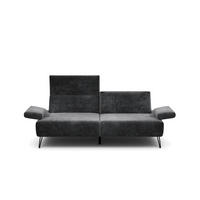 2,5-SITZER Samt Anthrazit  - Anthrazit/Schwarz, Design, Textil/Metall (204-234/85/86-94cm) - SENSOO