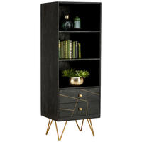 POLC 55/153/43 cm fekete, arany  - fekete/arany, Trend, fém/fa (55/153/43cm) - Lomoco