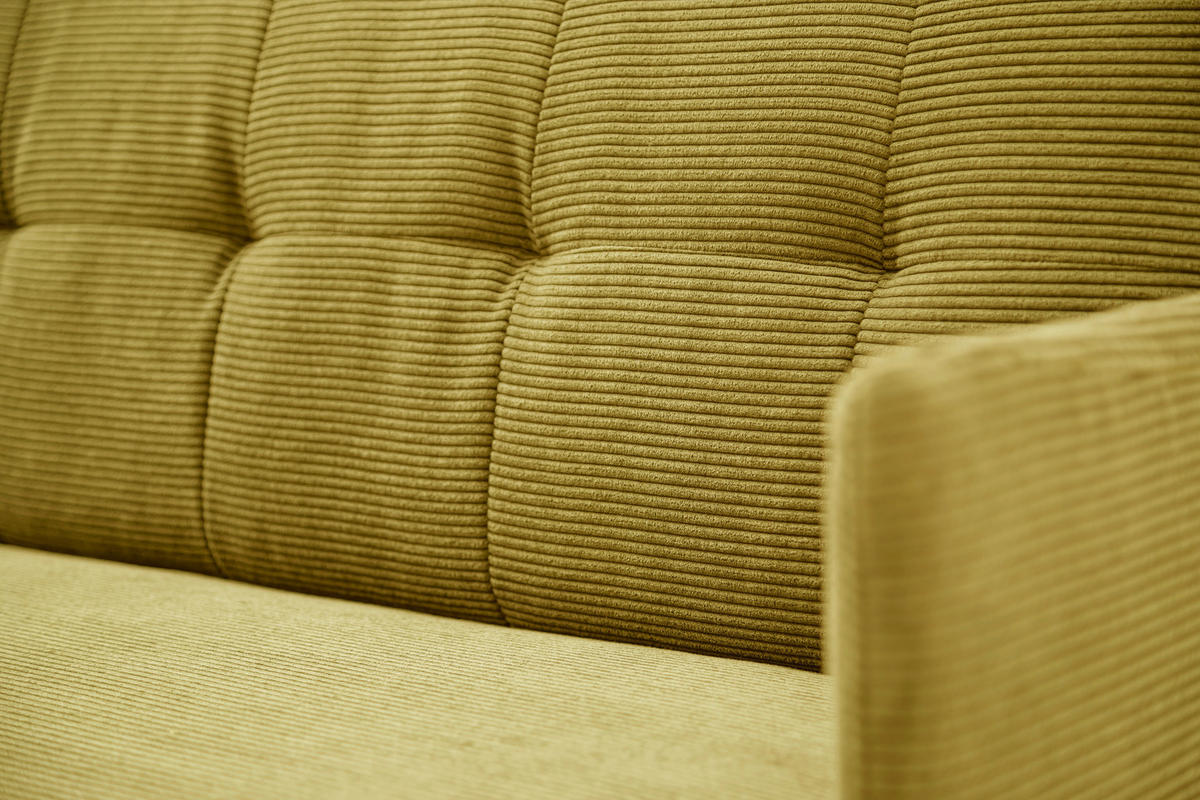 SITZBANK 206/85/69 cm Cord Gelb, Grün Metall  - Gelb/Schwarz, Design, Textil/Metall (206/85/69cm) - Johann Jakob