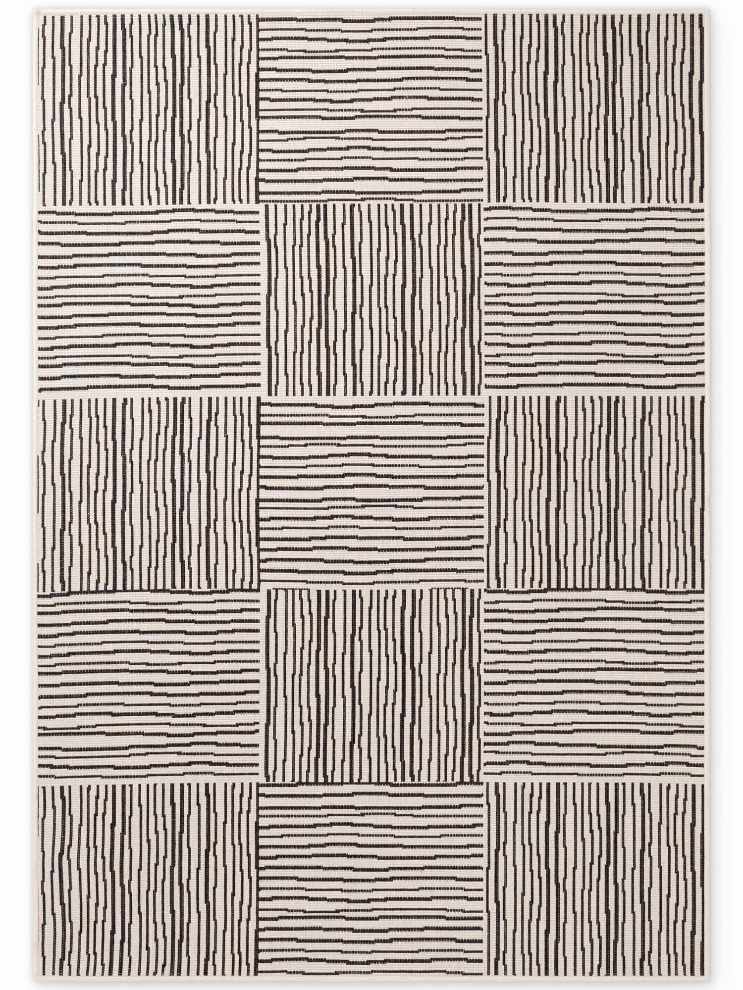 FLACHWEBETEPPICH 160/230 cm Haringey Schwarz, Weiß  - Schwarz/Weiß, Design, Kunststoff (160/230cm)