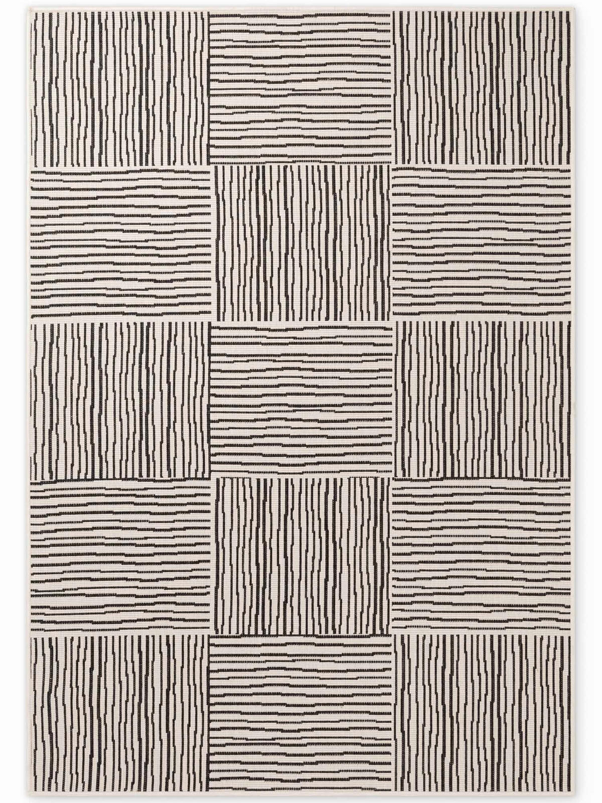 FLACHWEBETEPPICH 160/230 cm Haringey Schwarz, Weiß  - Schwarz/Weiß, Design, Kunststoff (160/230cm)