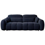 SCHLAFSOFA  mit Webstoff Dunkelblau  - Schwarz/Dunkelblau, KONVENTIONELL, Kunststoff/Textil (262/93/117cm) - Carryhome
